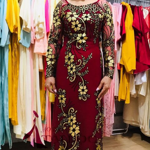 Áo Dài Bà Sui Đỏ Ren Hoa Hồng BSD-R36