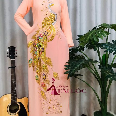 Áo Dài Bà Sui Hồng Cam BSC-25