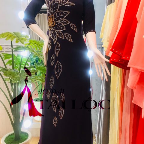 Áo Dài Bà Sui 4 Tà Tím Than BST-4