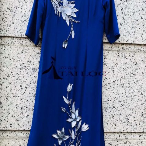 Áo Dài Bà Sui Xanh Vẽ BSX-V33
