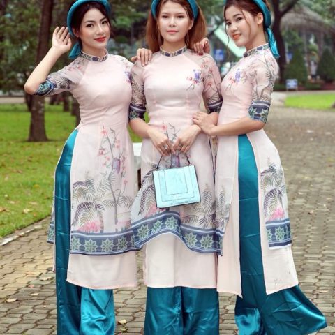 Áo Dài Bưng Quả Cách Tân Cây Dừa BQ-CD