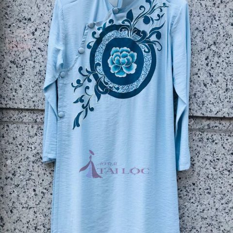 Áo Dài Cưới Chú Rể Xanh Vẽ