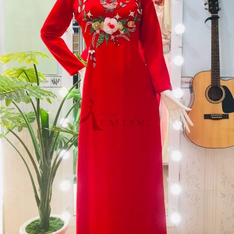 Áo Dài Cưới Bigsize Đỏ Lụa Tây Thi CDD-TT21