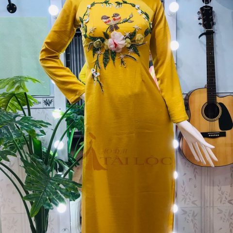 Áo Dài Cưới Vàng Lụa Tây Thi CDV-TT7