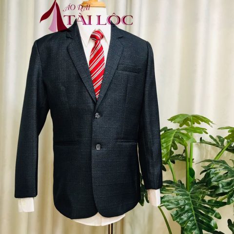 Áo Vest Nam Màu Xám Đen 2 Nút