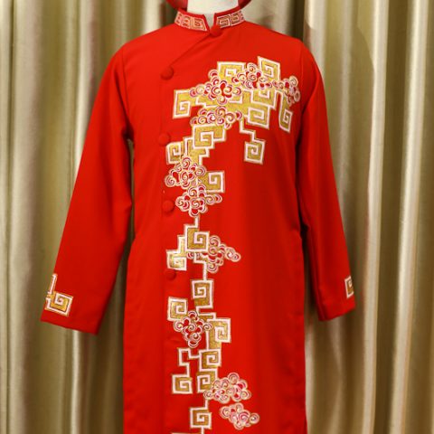 Áo Dài Cách Tân Chú Rể Đỏ