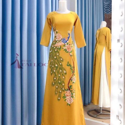 Áo Dài Bà Sui Màu Vàng Vải Lụa Tây Thi(BSV-L3)