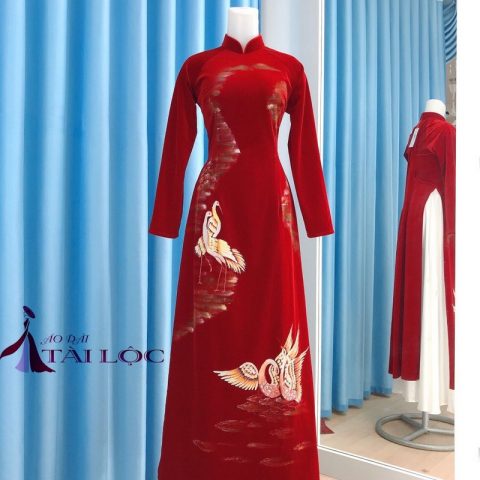 Áo Dài Bà Sui Màu Nhung Có Cổ(BSD-N6)