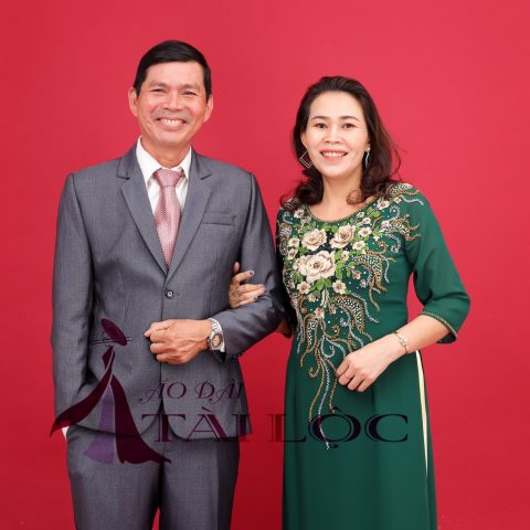 Áo Dài Bà Sui Màu Xanh Đậm Cao Cấp (MSP- XR3)