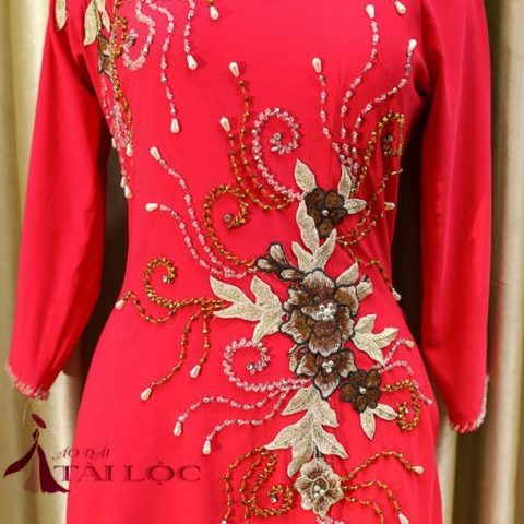Áo Dài Bà Sui Màu Hồng Vải Lụa 2 Lớp- (MSP- H2)