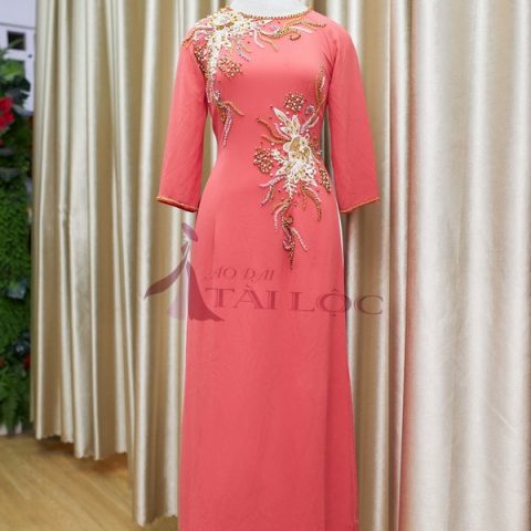 Áo Dài Bà Sui Màu Cam Đất 4 Tà - (MSP -CĐ1)
