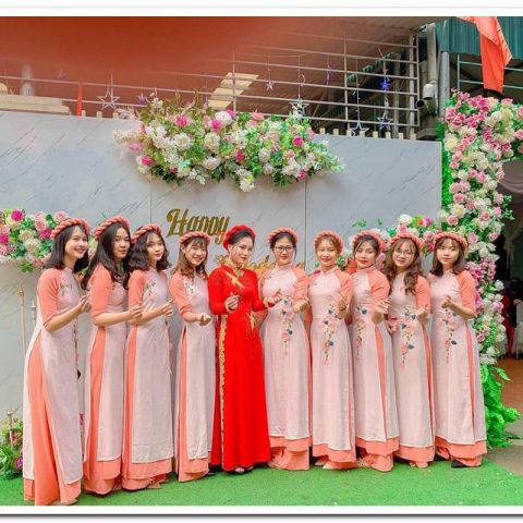 Áo Dài Bưng Quả Cam 2 Tà BQ-C2T