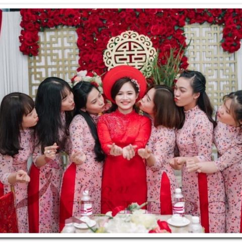 Áo Dài Bưng Quả Hoa Nhí BQ-HN