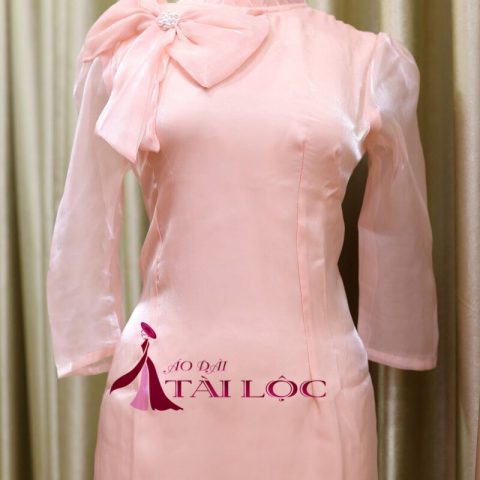 Áo Dài Bưng Quả Hồng Cam Nơ(BQH-MS24)