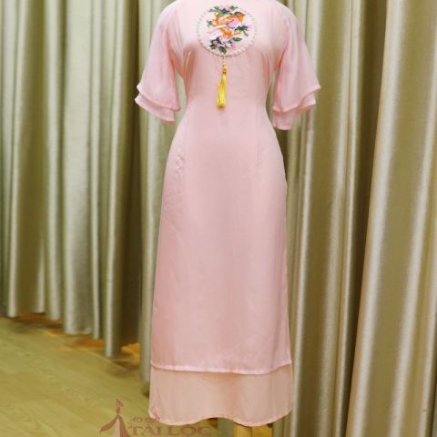 Áo Dài Bưng Quả Hồng Chim Sẻ BQ-HCS