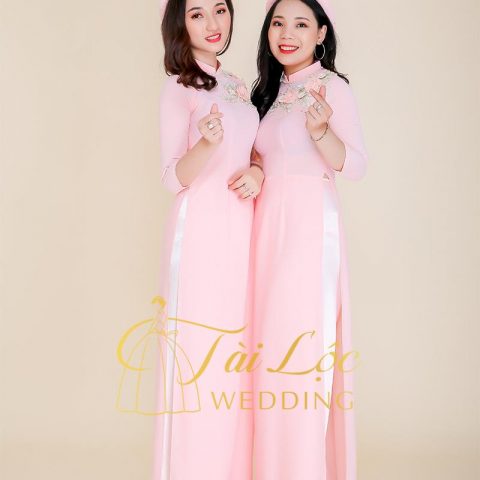 Áo Dài Bưng Quả Màu Hồng Size Lớn 2