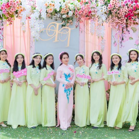 Áo Dài Bưng Quả Màu Vàng Chanh (BQV- MS2)