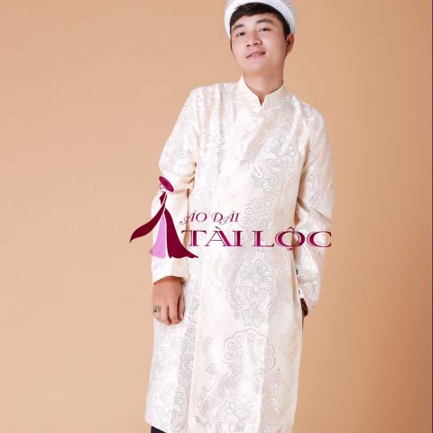 Áo Dài Bưng Quả Nam Vàng Lợt (MS5)