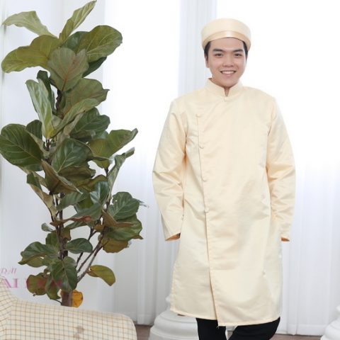 Áo dài bưng quả nam vàng (kh MS11)