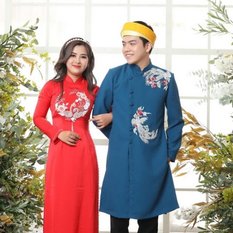 Áo dài cưới cặp nam nữ