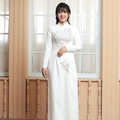 Áo dài cưới cô dâu màu trắng (KH )
