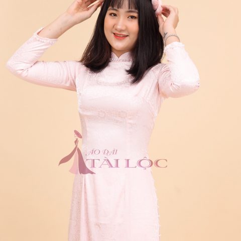 Áo Dài Cưới Màu Hồng Trơn Đơn Giản-?(MSP MS3)
