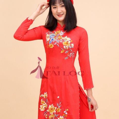 Áo Dài Cô Dâu Màu Đỏ Thêu (MSP -L5)