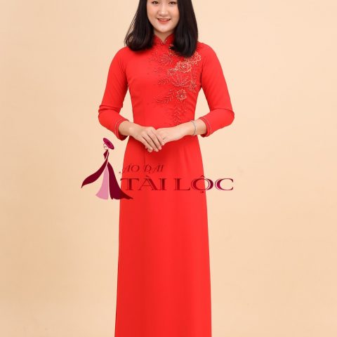 Áo Dài Cưới Màu Đỏ 4 Tà-MSP DL1