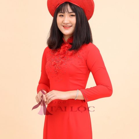 Áo Dài Cưới Cô Dâu Màu Đỏ 4 Tà( MSP- DL2)