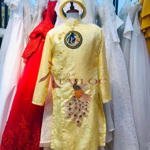 Áo Dài Nam Cách Tân Màu Vàng (KH G6)