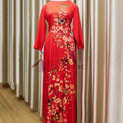 Áo Dài Chụp Hình Xuân Màu Đỏ (MSP -BĐ)