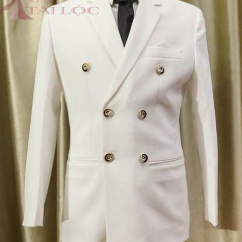 Áo Vest Nam Màu Trắng 6 Nút