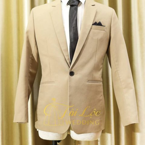 Áo Vest Nam Màu Vàng Lợt 1 Nút