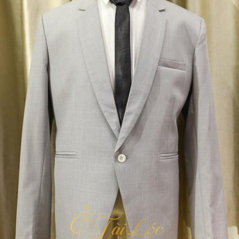 Áo Vest Nam Màu Xám Caro 1 Nút