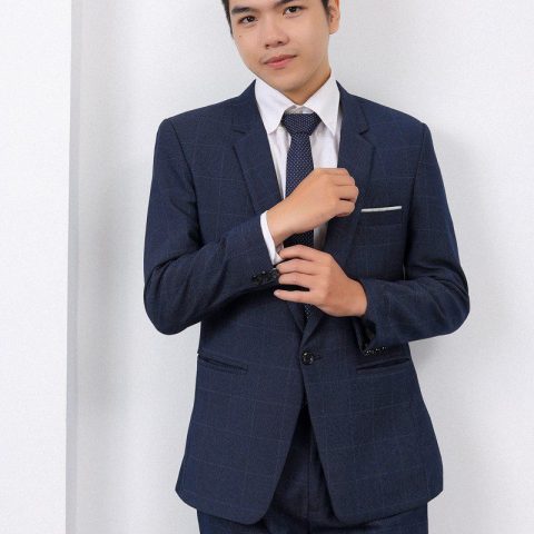Áo Vest Nam Xanh Đen Caro