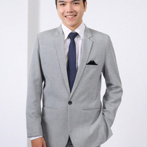 Áo vest nam xám trắng