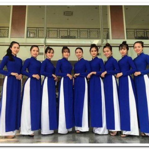 Áo Dài Bưng Quả Xanh Trơn BQ-XDT