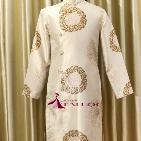 Áo Dài Cách Tân Nam Màu Kem(BQN-MS3)